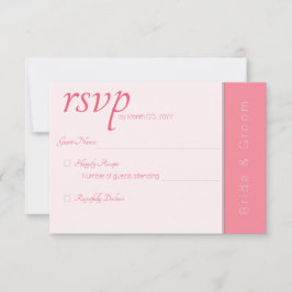 Roos roze voor altijd begint elegante eenvoudige b RSVP kaartje