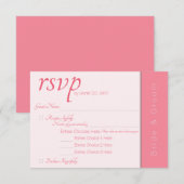 Roos roze voor altijd begint gewoon elegante bruil RSVP kaartje (Voorkant / Achterkant)