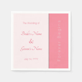 Roos roze voor altijd begint gewoon elegante bruil servet