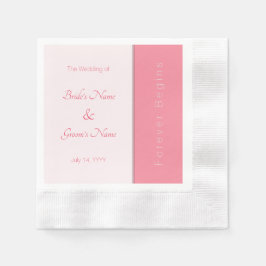 Roos roze voor altijd begint gewoon elegante bruil servet