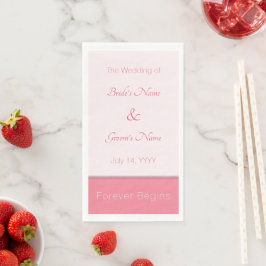 Roos roze voor altijd begint gewoon elegante bruil servet