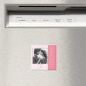 Roos roze voor altijd begint moderne foto bruiloft magneet (Insitu (Vaatwasser))