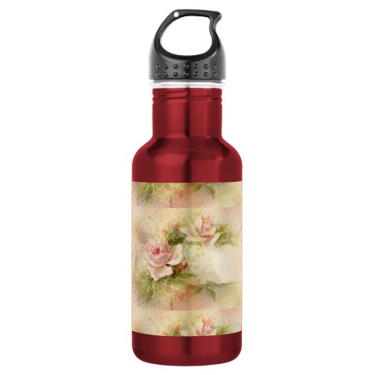 Roos roze vrouwelijke dames waterfles  (Voorkant)