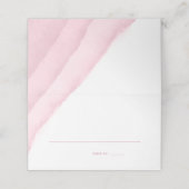 Roos Roze Waterverf Bruiloft Escort / Plaatskaartje (Buitenkant ongevouwen)