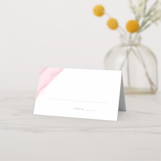 Roos Roze Waterverf Bruiloft Escort / Plaatskaartje (Voorkant)