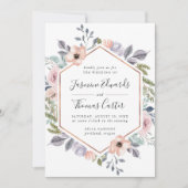 Roos Roze Waterverf Floral Lijst | Weddenschap Kaart (Voorkant)