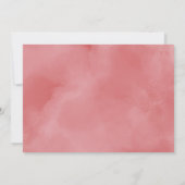 Roos Roze Waterverf Meisje Foto Geboorteaankondigi Kaart (Achterkant)