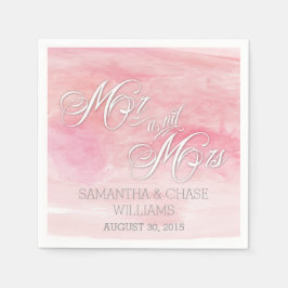 ROOS ROZE WATERVERF MODERNE BRUILOFT SERVETTEN