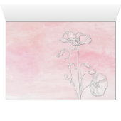 ROOS ROZE WATERVERF POPPIES BEDANKT BRUILOFT (Binnen Horizontaal (Onder))