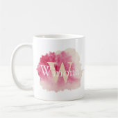 Roos Roze Waterverf Splatter Good Morning Custom Koffiemok (Links)