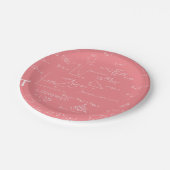 Roos Roze Wiskunde vergelijkingen en formules Papieren Bordje (Gekanteld)