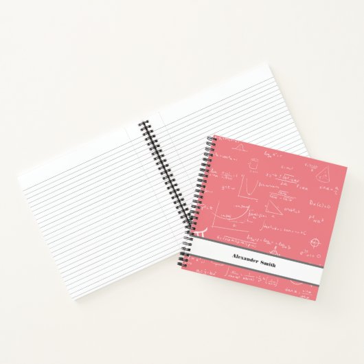 Roos Roze Wiskunde Vergelijkt Grafiek en Formulas Notitieboek (Binnen)