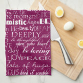 Roos Roze Wit Inspirerend Woorden Kerst Theedoek (Quarter Fold)