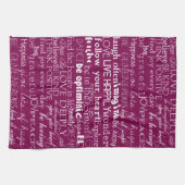 Roos Roze Wit Inspirerend Woorden Kerst Theedoek (Horizontaal)