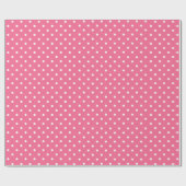 Roos Roze | Wit Polka Dot inpakpapier (Vlak)