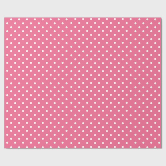 Roos Roze | Wit Polka Dot inpakpapier (Vlak)
