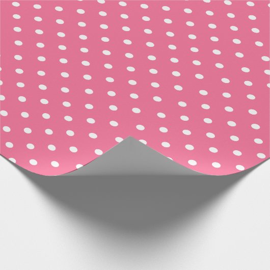 Roos Roze | Wit Polka Dot inpakpapier (Hoek)