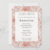 Roos roze witte bloemblaadjes bloemig kaart (Voorkant)