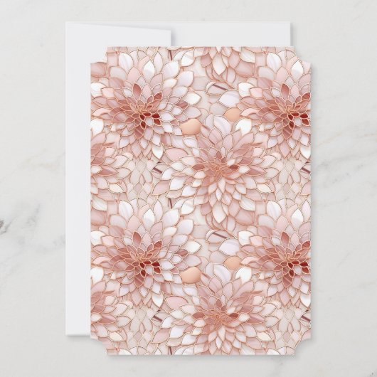 Roos roze witte bloemblaadjes bloemig kaart (Achterkant)