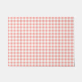 Roos roze witte gingham checkbord deurmat (Voorkant)