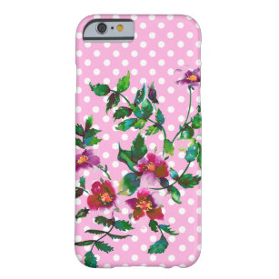  Roos - roze/witte polka-stippen Barely There iPhone 6 Hoesje