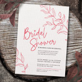 Roos roze witte tak van bladeren vrijgezellenfeest kaart