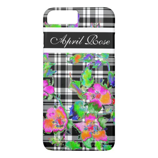  roos roze zwart-wit geblazen Case-Mate iPhone case (Achterkant)