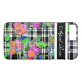  roos roze zwart-wit geblazen Case-Mate iPhone case (Achterkant (Horizontaal))