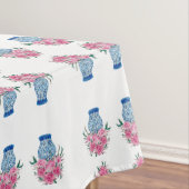 Roos Rozen Blue Ginger Jars Tablecloth Tafelkleed (Voorbeeld)