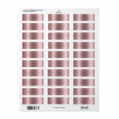 Roos RSVP Retouradreslabels Aubergine Roze Etiket (Full Sheet)