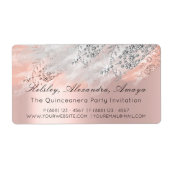 Roos RSVP Vrijgezellenfeest Sweet 16th Quinceanera Etiket (Voorkant)