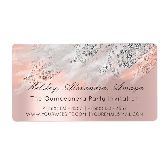 Roos RSVP Vrijgezellenfeest Sweet 16th Quinceanera Etiket (Voorkant)