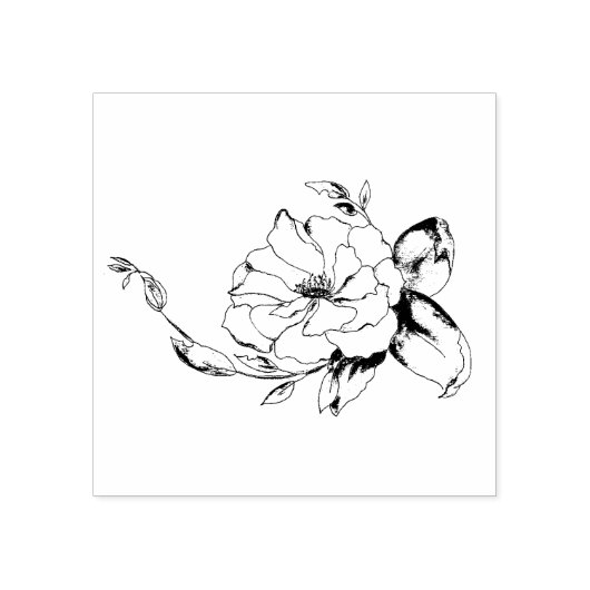 Roos Rubber Stempel en inkt (Afrduk)