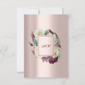 Roos Rustic Creamy Marsala Burgundy Rozen Weddensc Kaart (Achterkant)