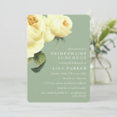  Roos Sage Bridesmaid Luncheon Wedding Kaart (Staand voorkant)