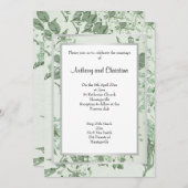 ROOS SAGE GROEN SILVER WEDING KAART (Voorkant / Achterkant)