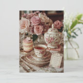 Roos salon | rozenwatergloed kaart (Staand voorkant)
