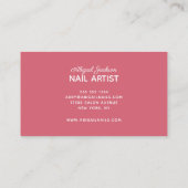 Roos Satin Splash Glittered Nails by "Name" Visitekaartje (Achterkant)