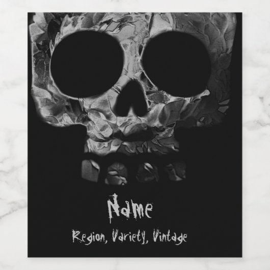 Roos schedel, aangepaste wijngaard wijnlabels wijn etiket (Enkel label)