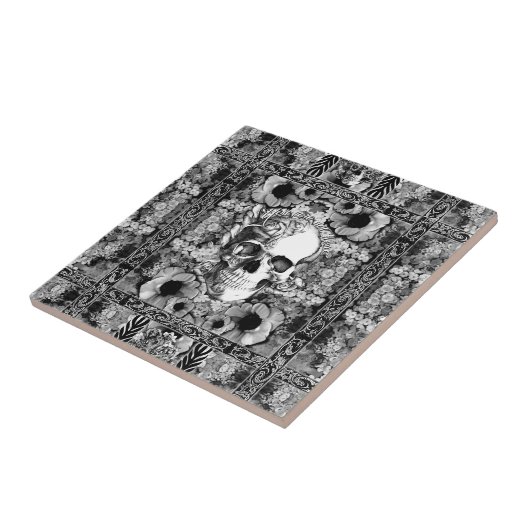  roos schedel tegeltje (Zijkant)