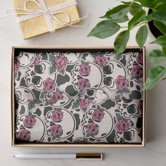 Roos schedel tissuepapier (Geschenk)