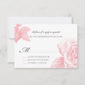 Roos Schets Beantwoorden Kaart in Roze (Voorkant)