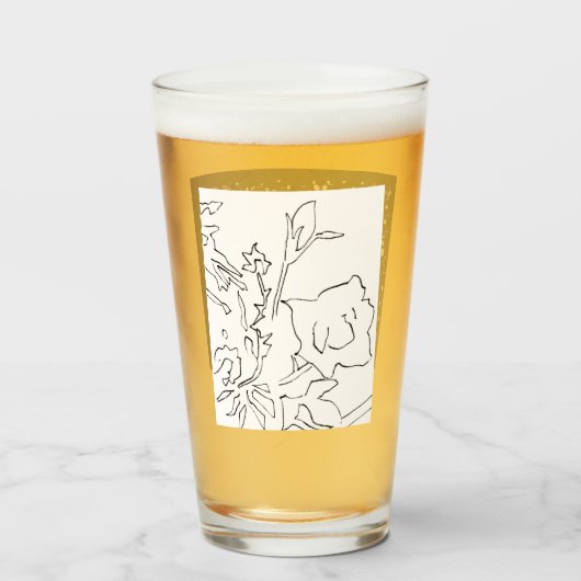 Roos schets en sterlicht zijdezeef glaswerk glas (Achterkant gevuld)