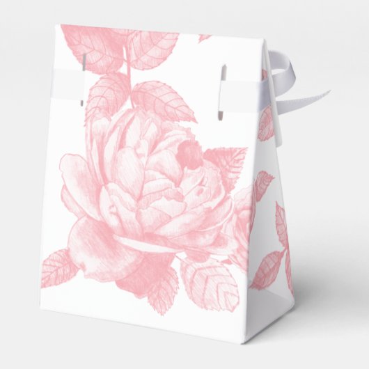 Roos Schets Favor Tent in Roze Bedankdoosjes (Achterkant)