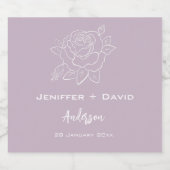 Roos schets gepersonaliseerde bruiloft / Vrijgezel Likeurfles Etiket (Enkel label)