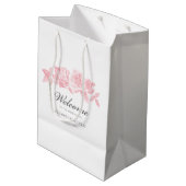 Roos Schets Gift Bag in roze Medium Cadeauzakje (Achterkant Gekanteld)