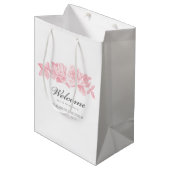 Roos Schets Gift Bag in roze Medium Cadeauzakje (Voorkant Gekanteld)
