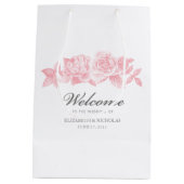 Roos Schets Gift Bag in roze Medium Cadeauzakje (Achterkant)