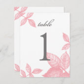 Roos Schets Grote Tafel Nummer in Roze Kaart (Voorkant / Achterkant)