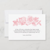 Roos Schets-kaart in roze Bedankkaart (Voorkant)